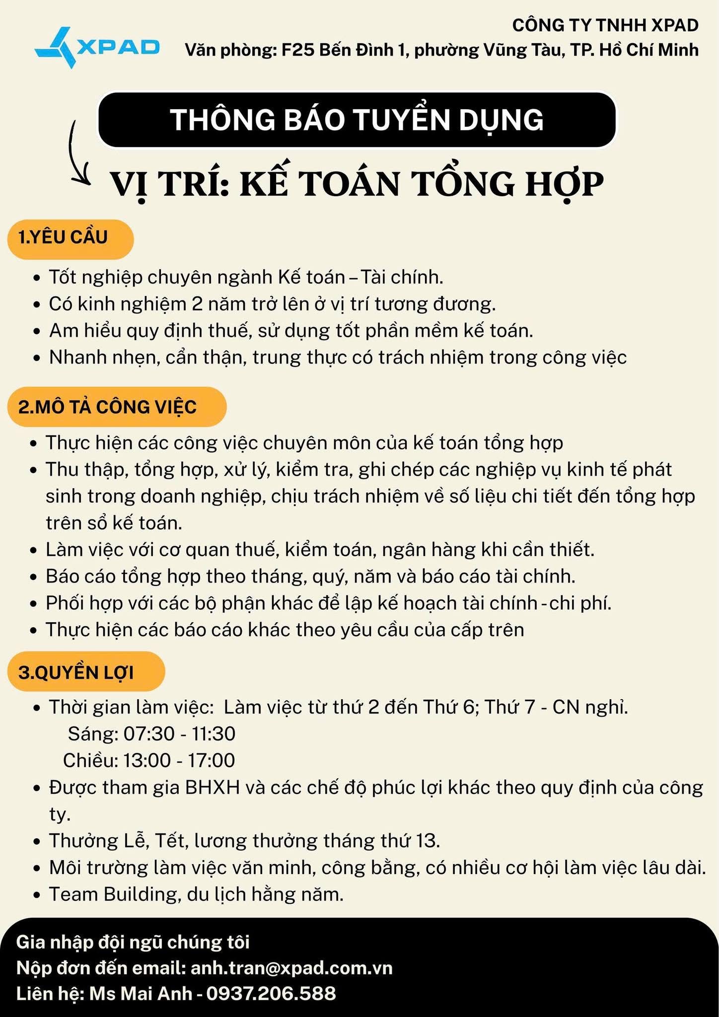 công ty TNHH xpad hình ảnh tuyển dụng