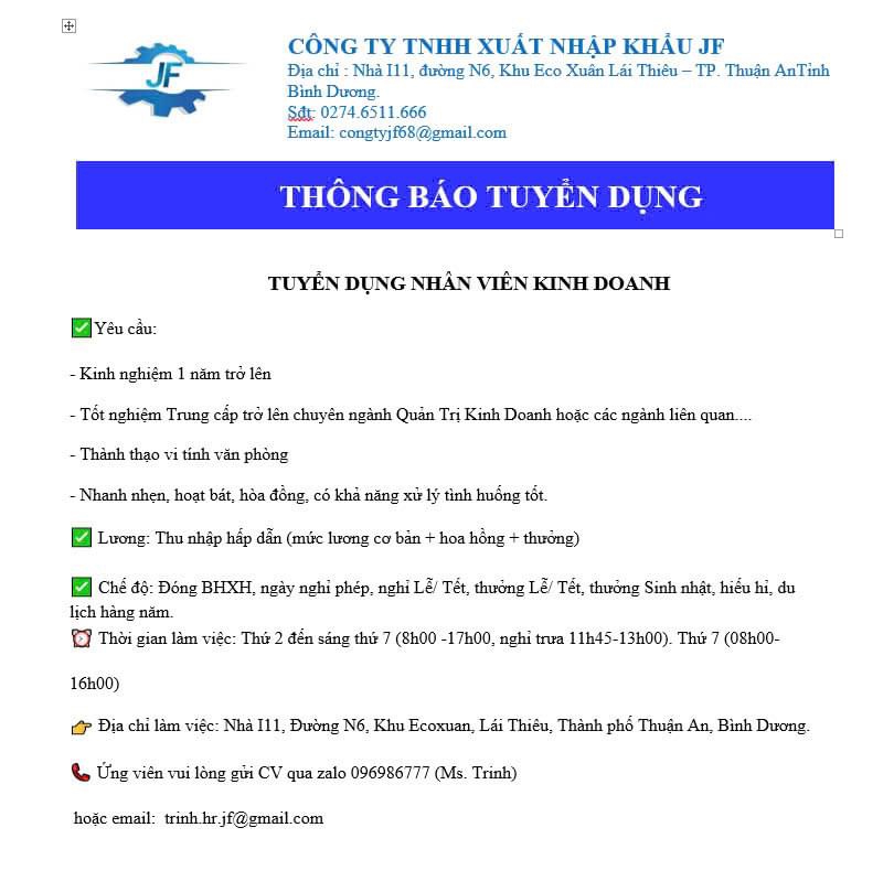 công ty TNHH xuất nhập khẩu jf
công ty chuyên sản xuất dao cắt công nghiệp, dao cắt bao bì.cung cấp vật tư máy móc sản xuất bao bì giấy image