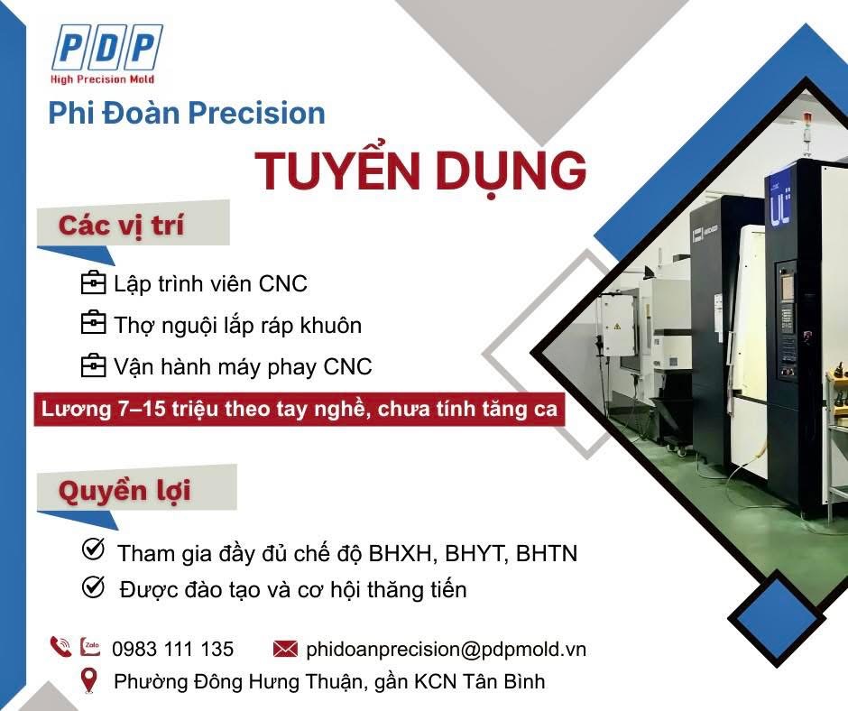công ty TNHH cơ khí chính xác phi đoàn hình ảnh tuyển dụng