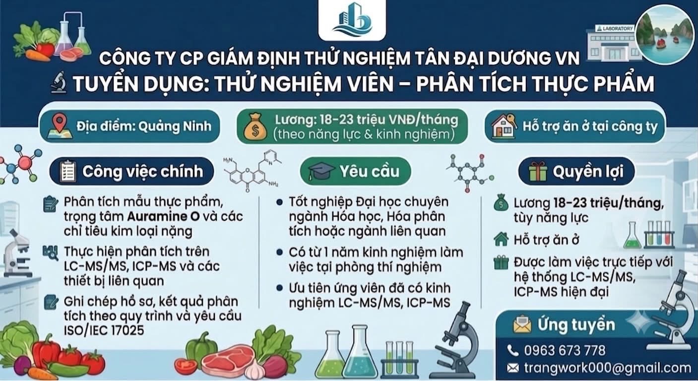 công ty cổ phần giám định thử nhiệm tân đại dương vn hình ảnh tuyển dụng