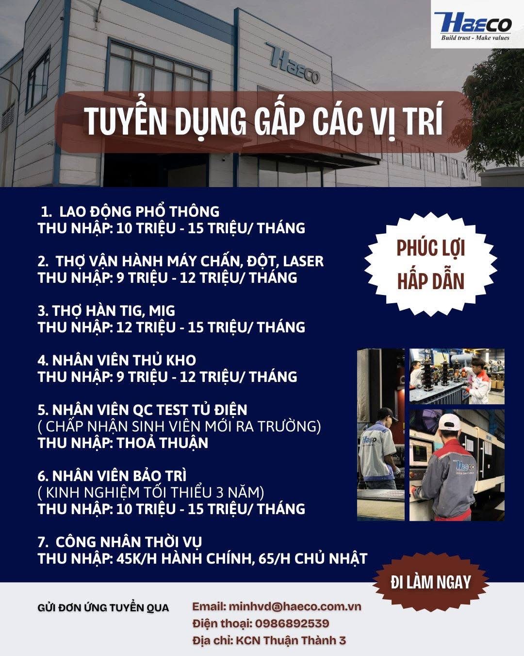 công ty cổ phần cơ điện haeco chi nhánh bắc ninh hình ảnh tuyển dụng
