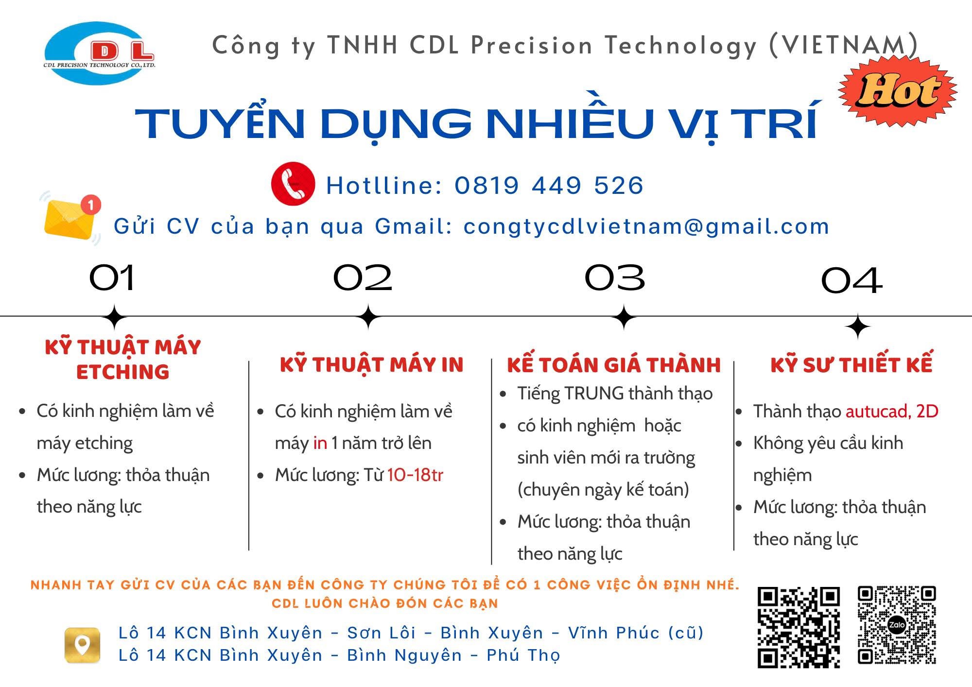 công ty TNHH cld precision technology việt nam hình ảnh tuyển dụng