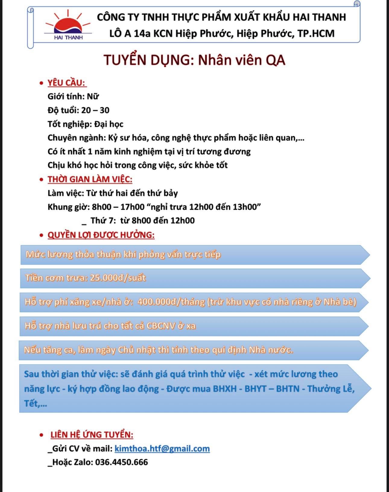 công ty TNHH thực phẩm xuất khẩu hai thanh
công ty chuyên chế biến các sản phẩm từ tôm, mực, bạch tuộc
 image