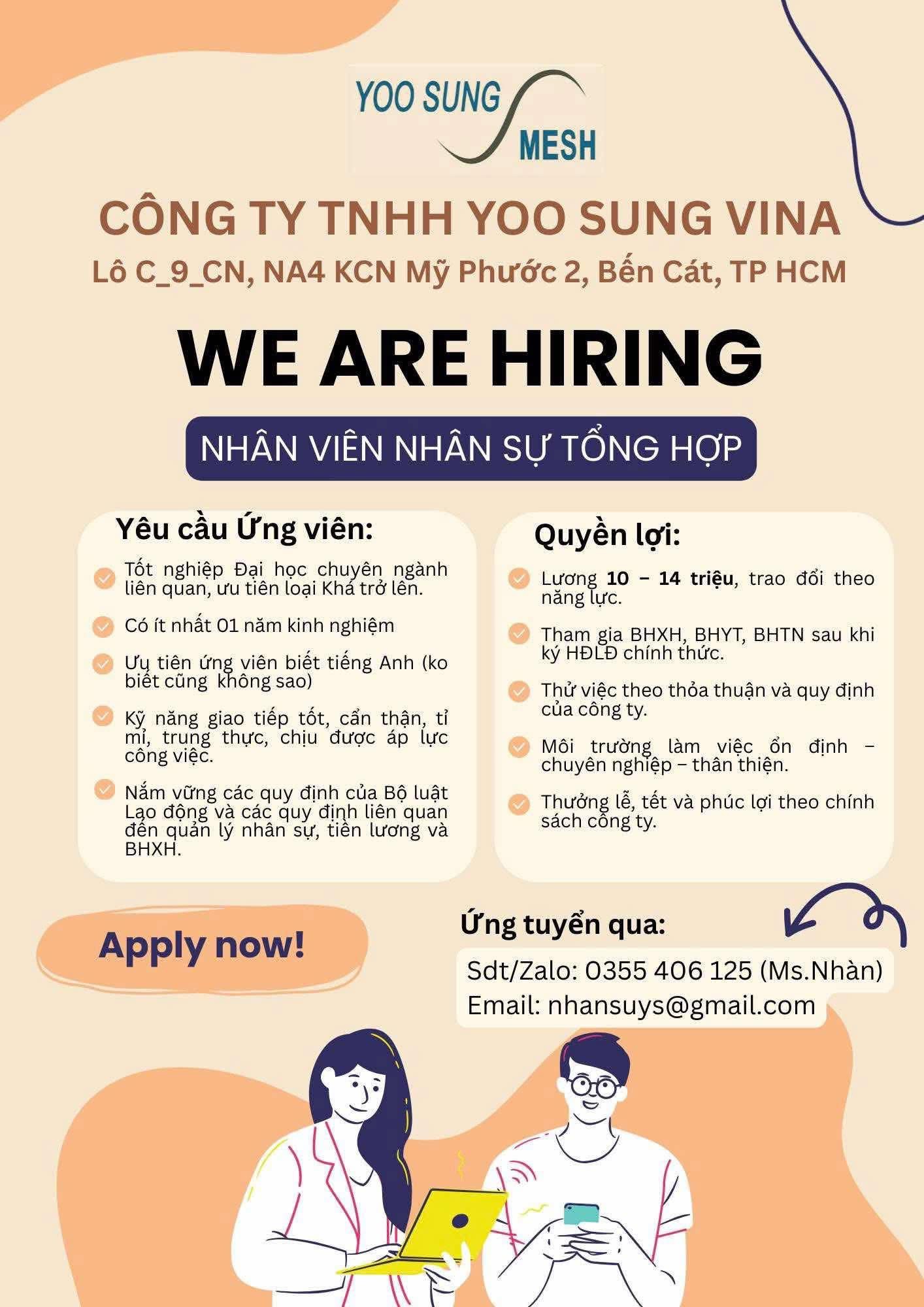 công ty TNHH yoo sung vina
công ty có 100% vốn hàn quốc.
chuyên sản xuất vải lưới, và lưới image