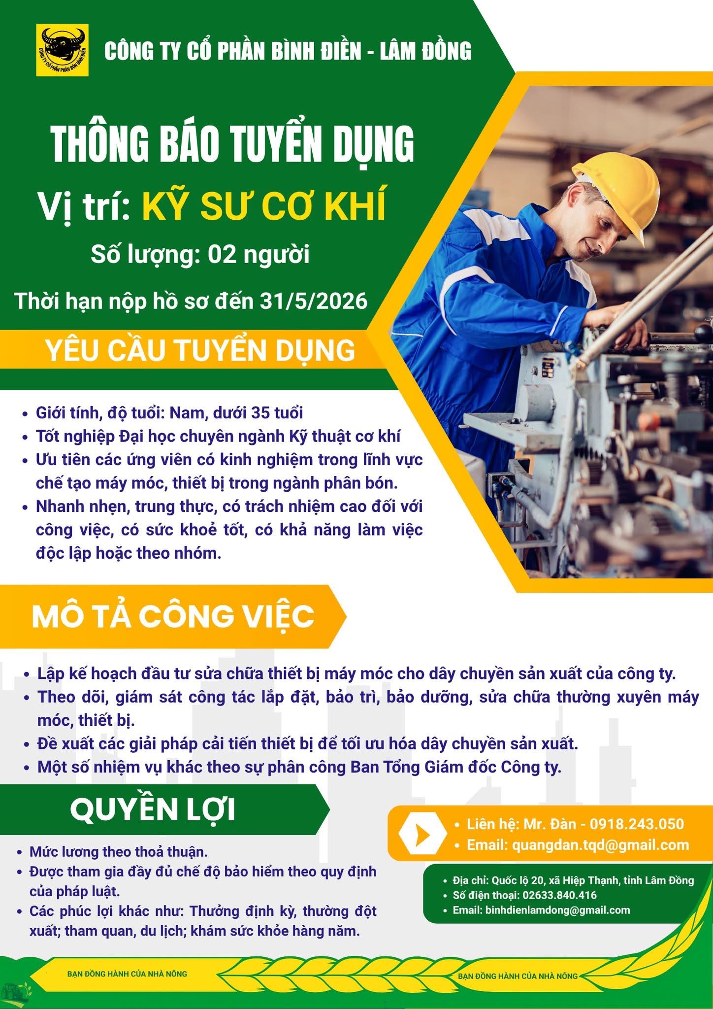 công ty cổ phần bình điền lâm đồng hình ảnh tuyển dụng