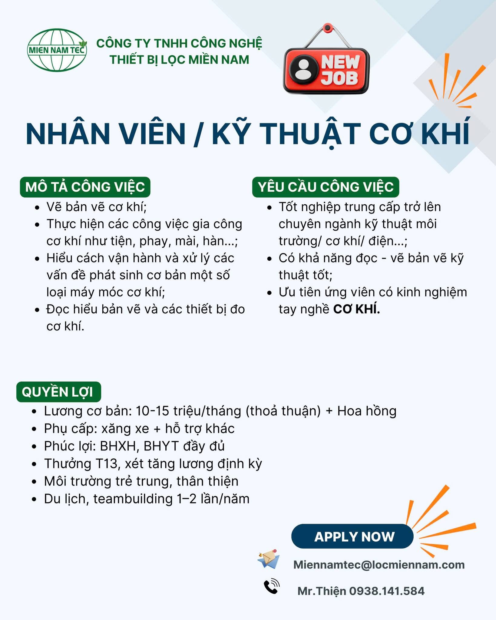 công ty TNHH thiết bị lọc miền nam
công ty chuyên cung cấp thiết bị lọc nước, lọc bụi, chất lỏng công nghiệp.
 image