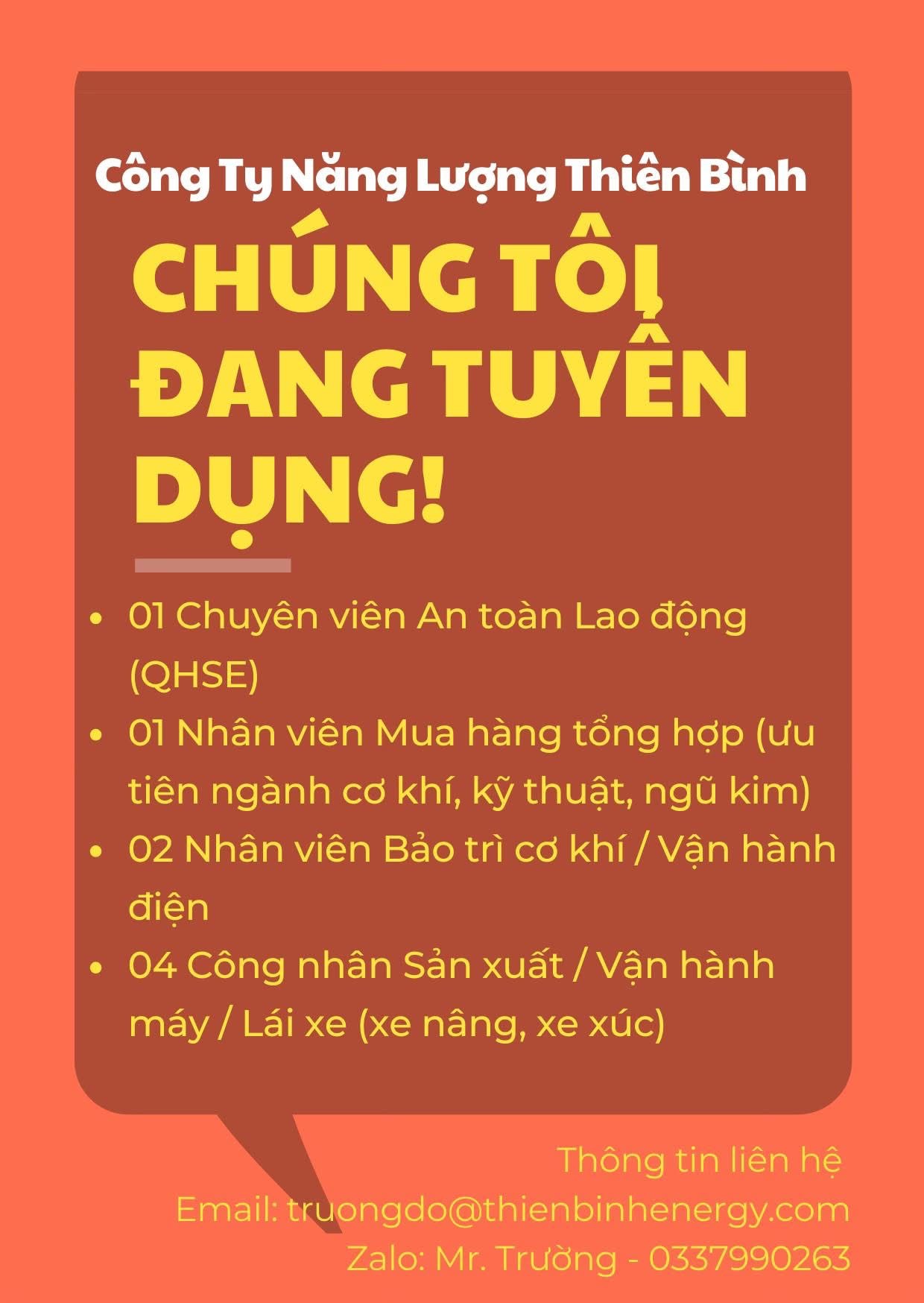 công ty TNHH năng lượng thiên bình hình ảnh tuyển dụng