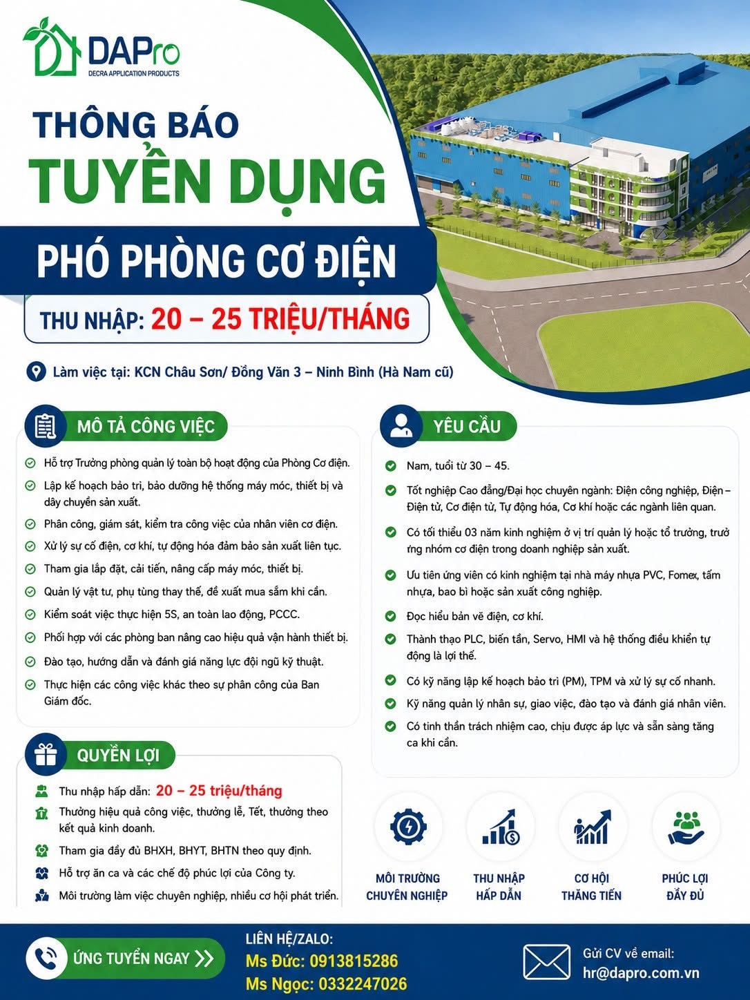 công ty cổ phần đầu tư công nghệ dap- nhà máy hà nam hình ảnh tuyển dụng