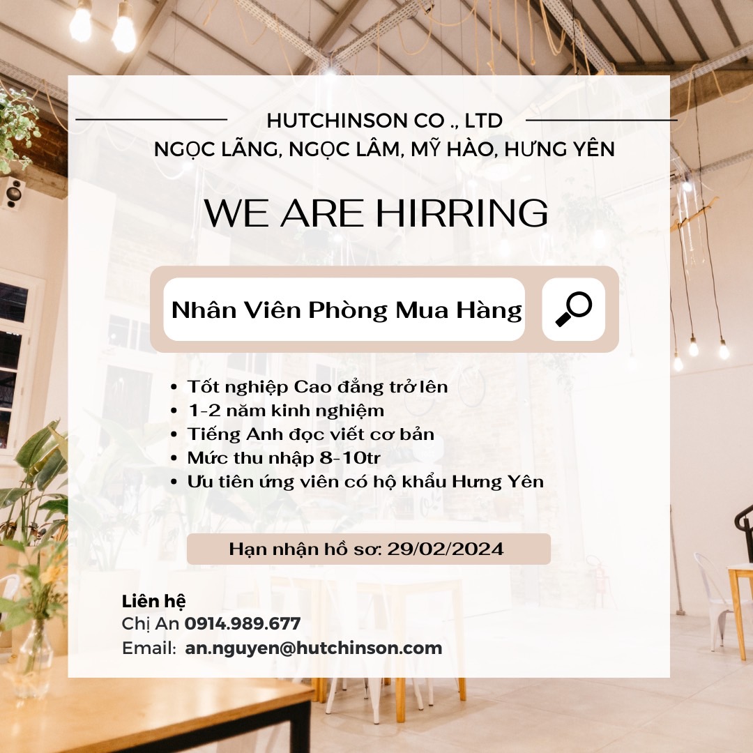 công ty TNHH hutchison việt nam hình ảnh tuyển dụng