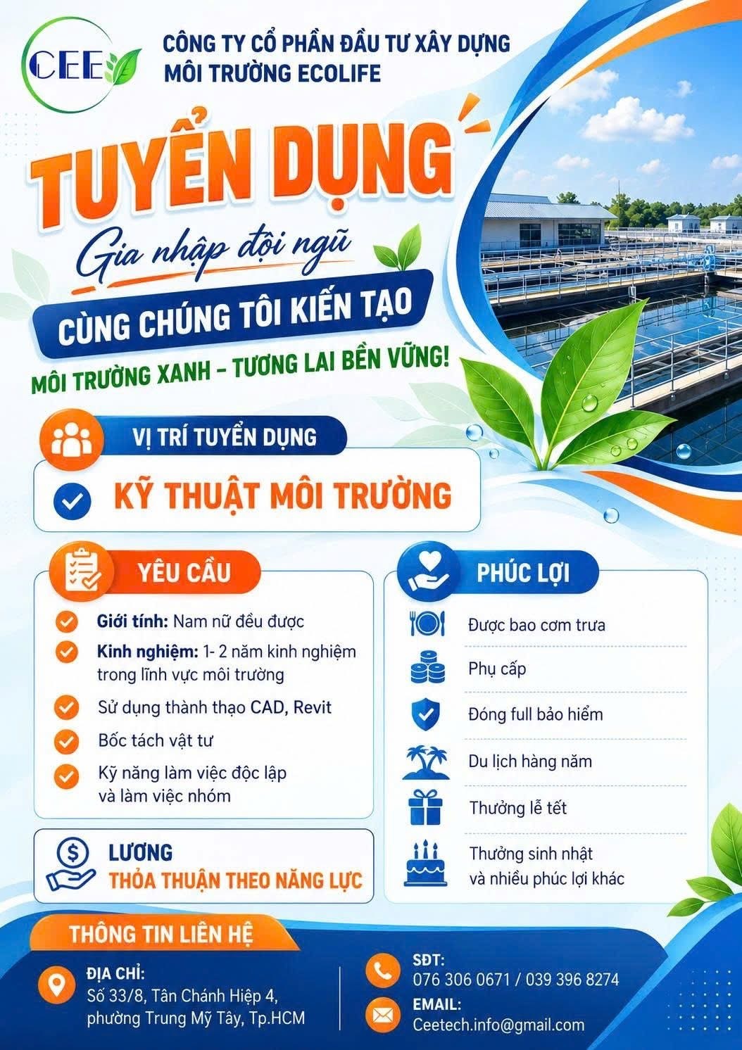 công ty cổ phần đầu tư xây dựng môi trường ecolife hình ảnh tuyển dụng