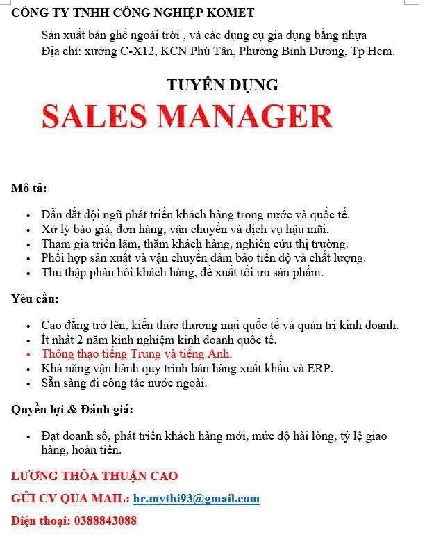 công ty TNHH công nghiệp komet 
công ty có 100% vốn nước ngoài.
chuyên sản xuất bàn ghế bằng nhựa image