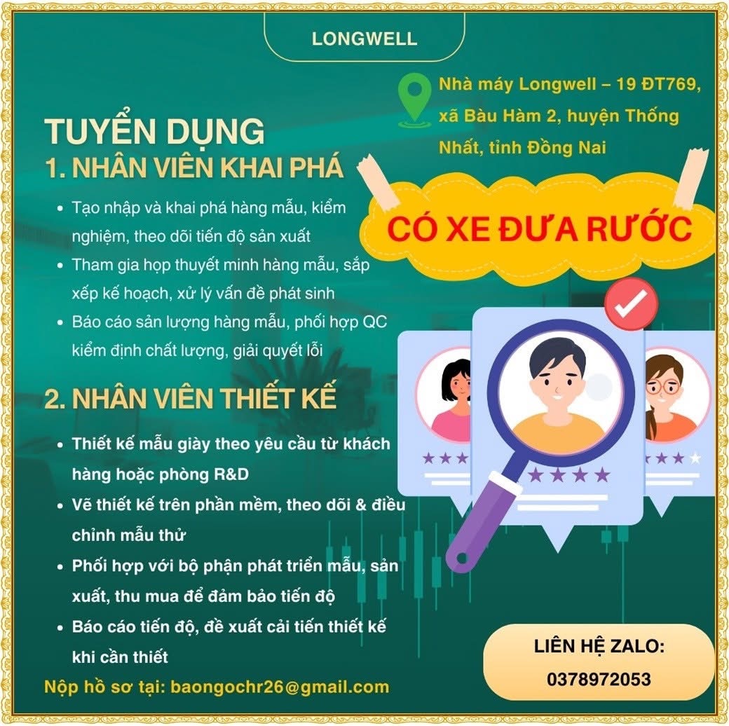 công ty TNHH longwell hình ảnh tuyển dụng