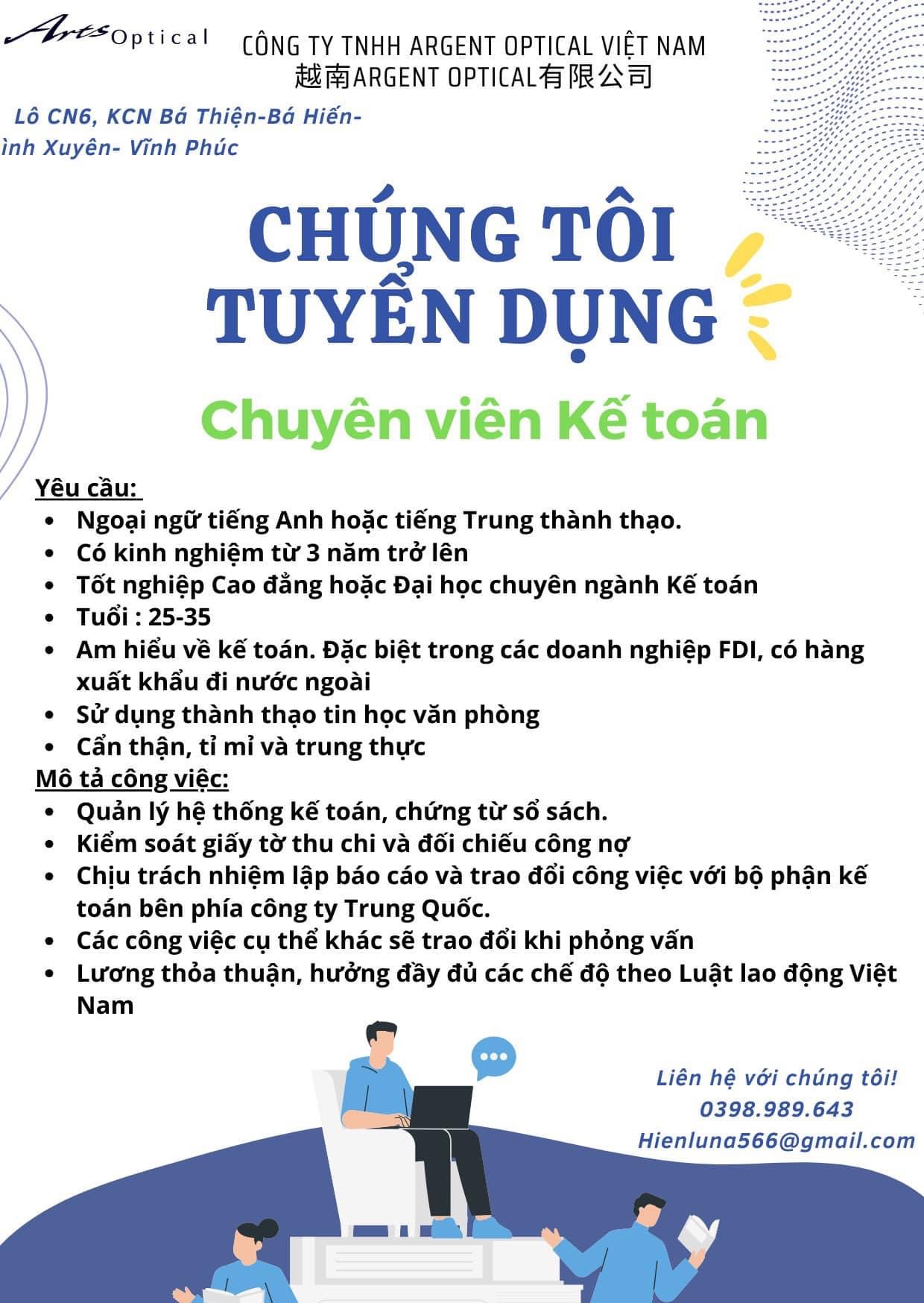 công ty TNHH argent optical việt nam.
công ty có 100% vốn trung quốc
Chuyên sản xuất thiết bị y tế, nha khoa. image