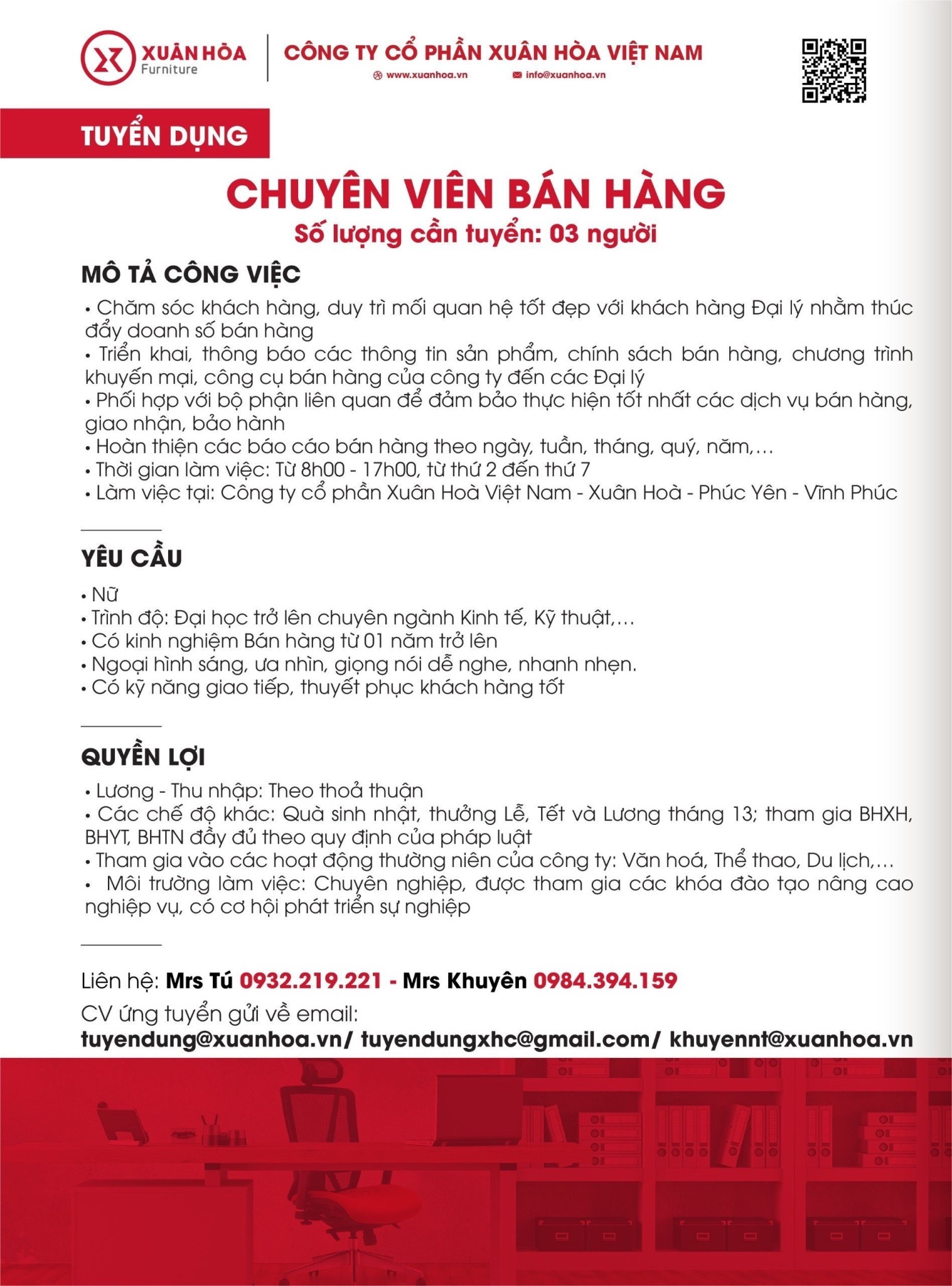 Công ti cổ phần xuân hoà việt nam hình ảnh tuyển dụng