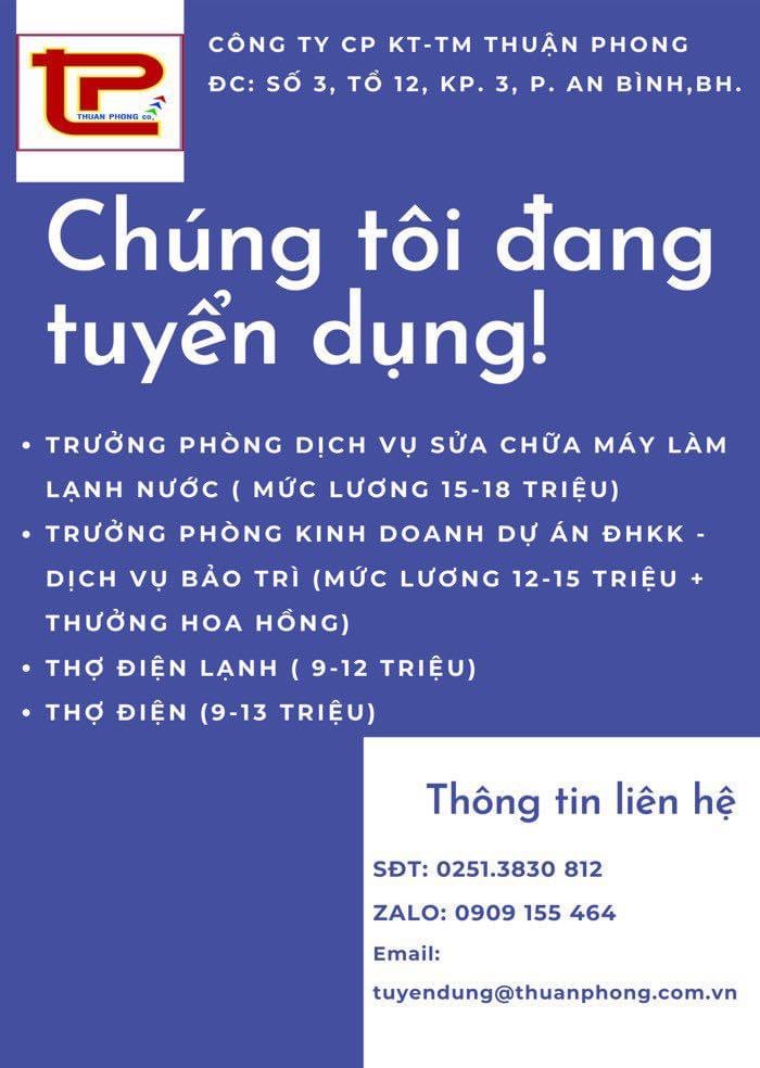 công ty cổ phần kỹ thuật thương mại thuận phong hình ảnh tuyển dụng