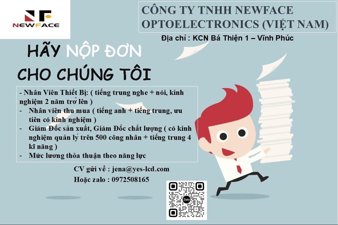 công ty TNHH newface optoelectronics việt nam hình ảnh tuyển dụng