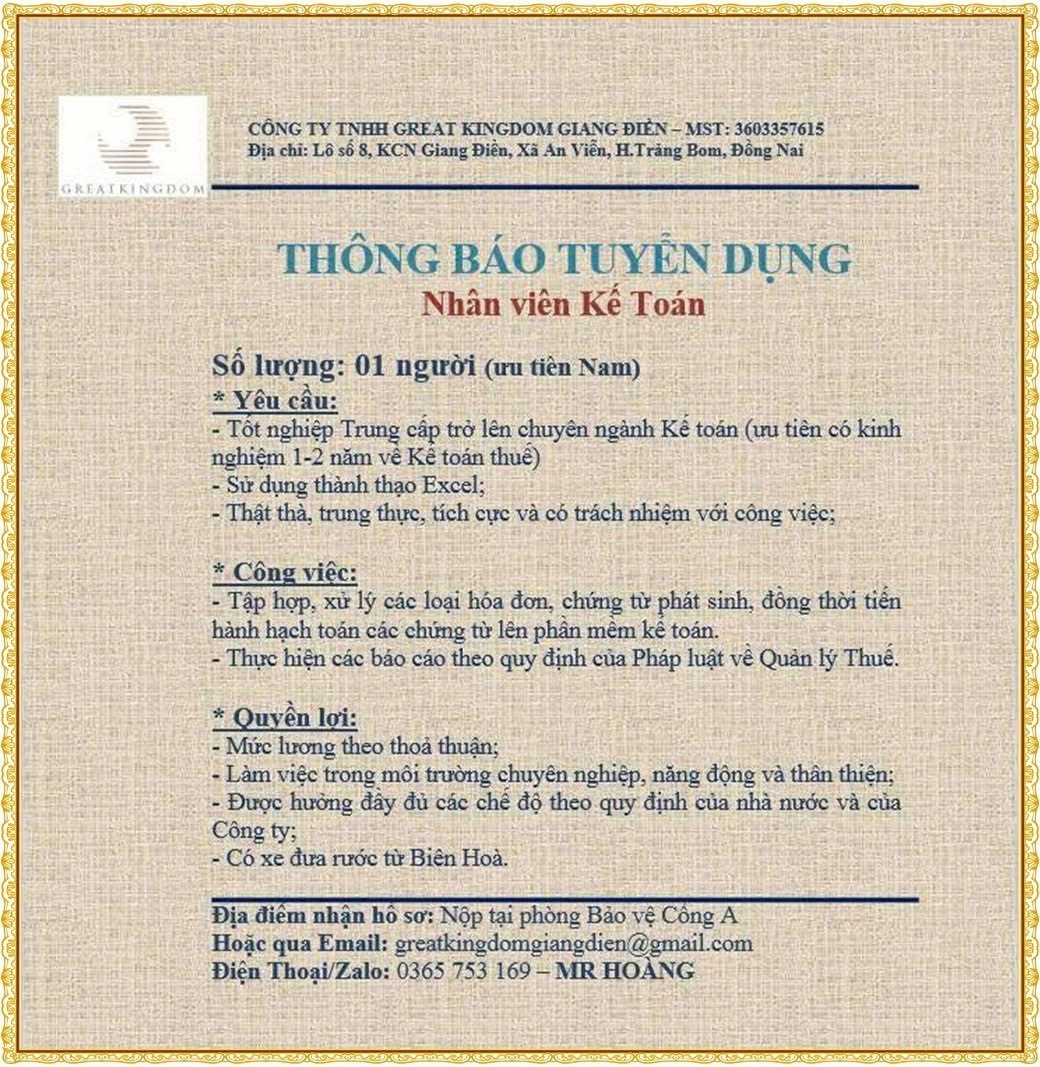 công ty TNHH greatkingdom giang điền
công ty chuyên sản xuất đồ gỗ, đồ mỹ nghệ từ rơm rạ, tre, mây.. image