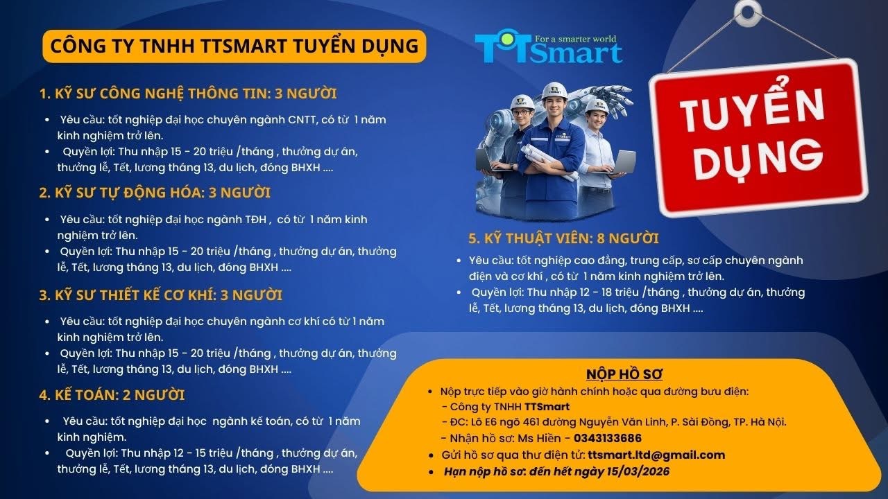 công ty TNHH ttsmart 
công ty chuyên tư vấn, thiết kế, chế tạo hệ thống điều khiển tự động hoá cho dây truyền sản xuất, nhất là vật liệu xây dựng image