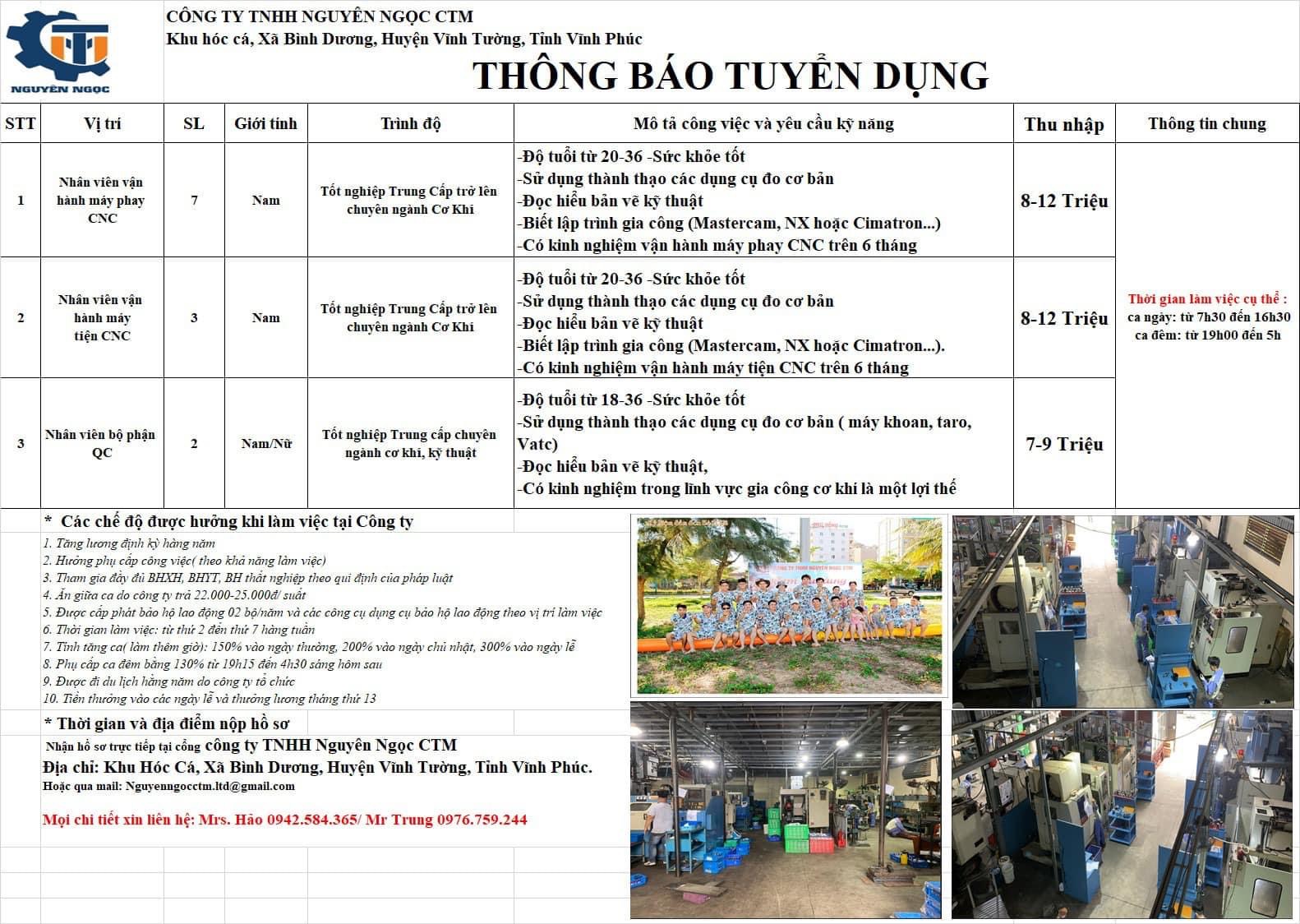 công ty TNHH nguyên ngọc ctm hình ảnh tuyển dụng