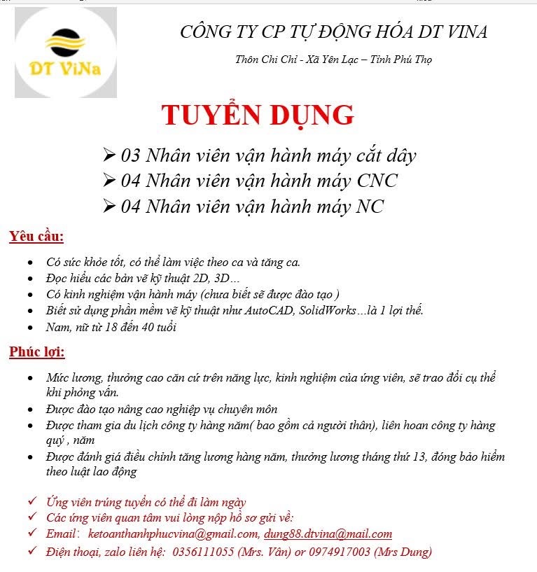 công ty cổ phần tự động hoá dt vina
công ty chuyên gia công cơ khí chính xác image