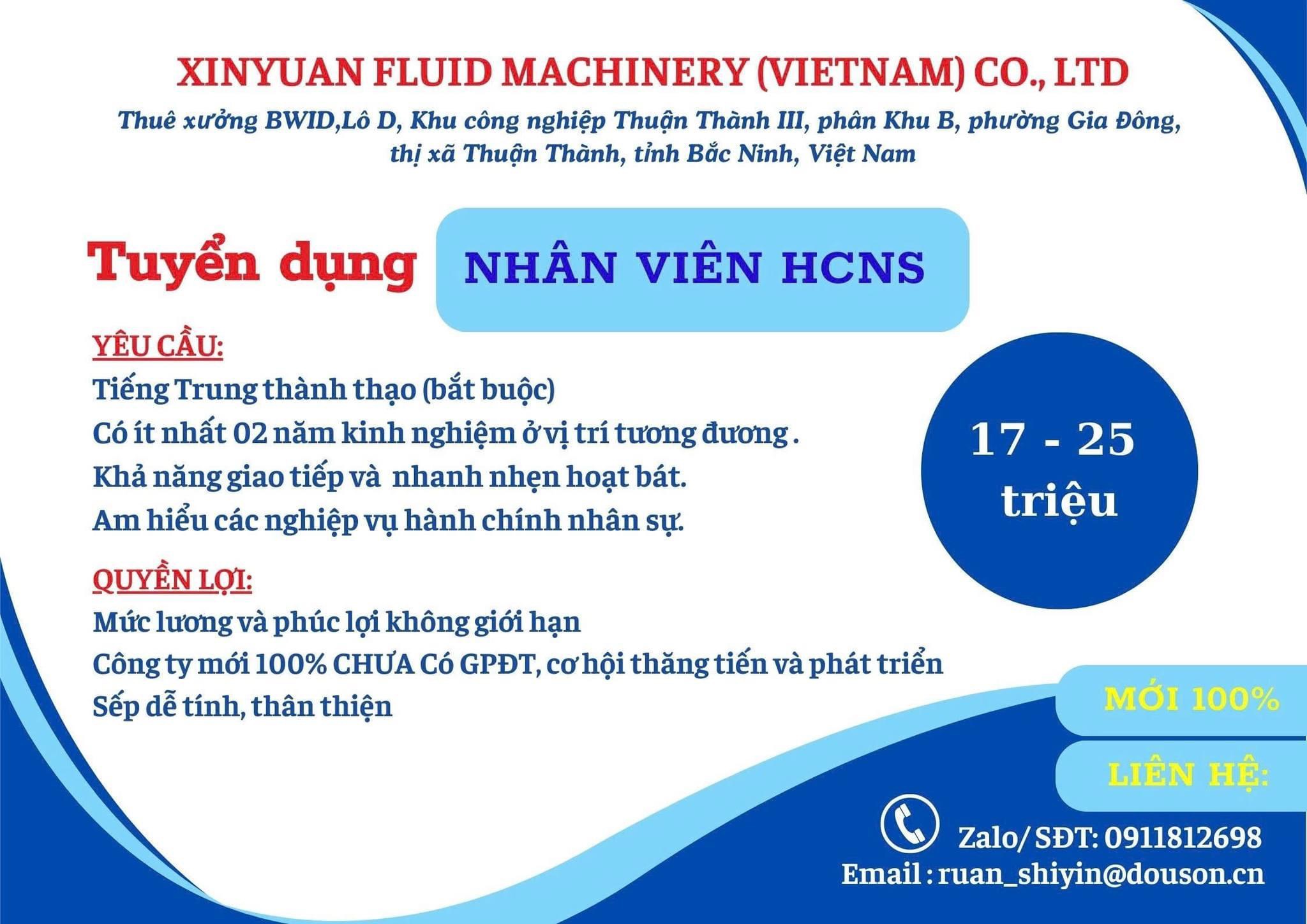 công ty TNHH xinyuan fluid machinery việt nam hình ảnh tuyển dụng