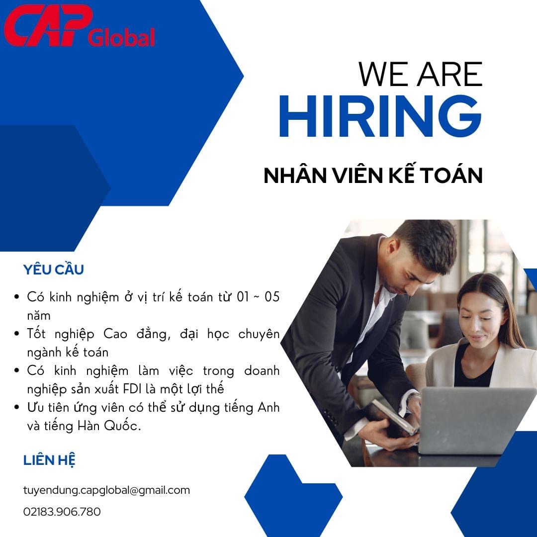 công ty TNHH cap global hình ảnh tuyển dụng