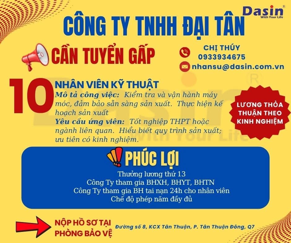 công ty TNHH đại tân hình ảnh tuyển dụng
