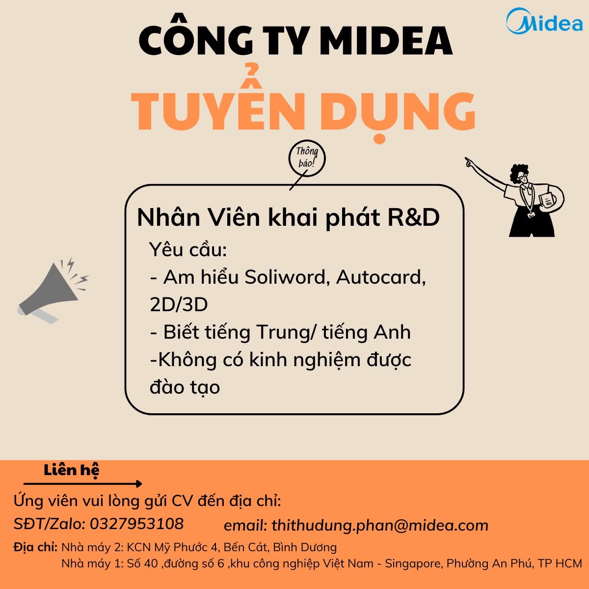 công ty TNHH midea consumer electric việt nam
công ty có 100% vốn nước ngoài
chuyên sản xuất lắp giáp điều hoà image