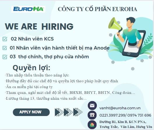 công ty cổ phần euroha hình ảnh tuyển dụng