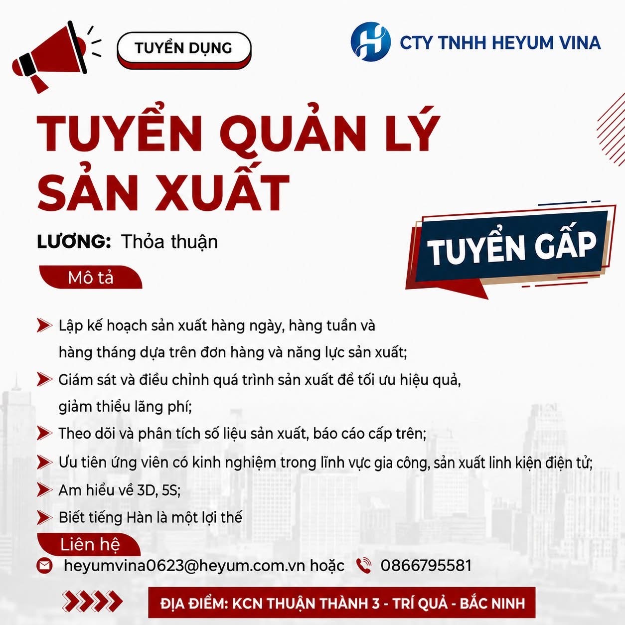 công ty TNHH heyum vina hình ảnh tuyển dụng