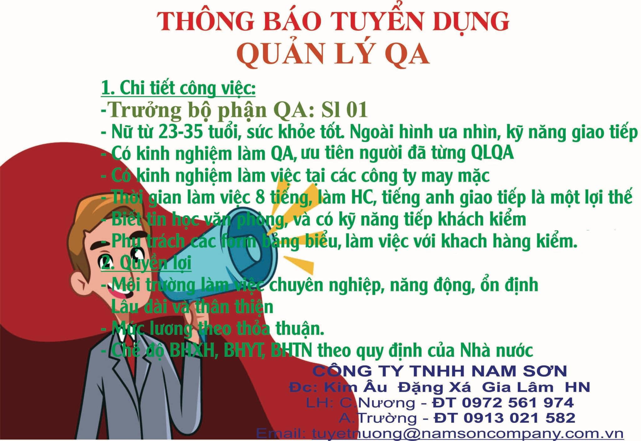 công ty TNHH nam sơn hình ảnh tuyển dụng