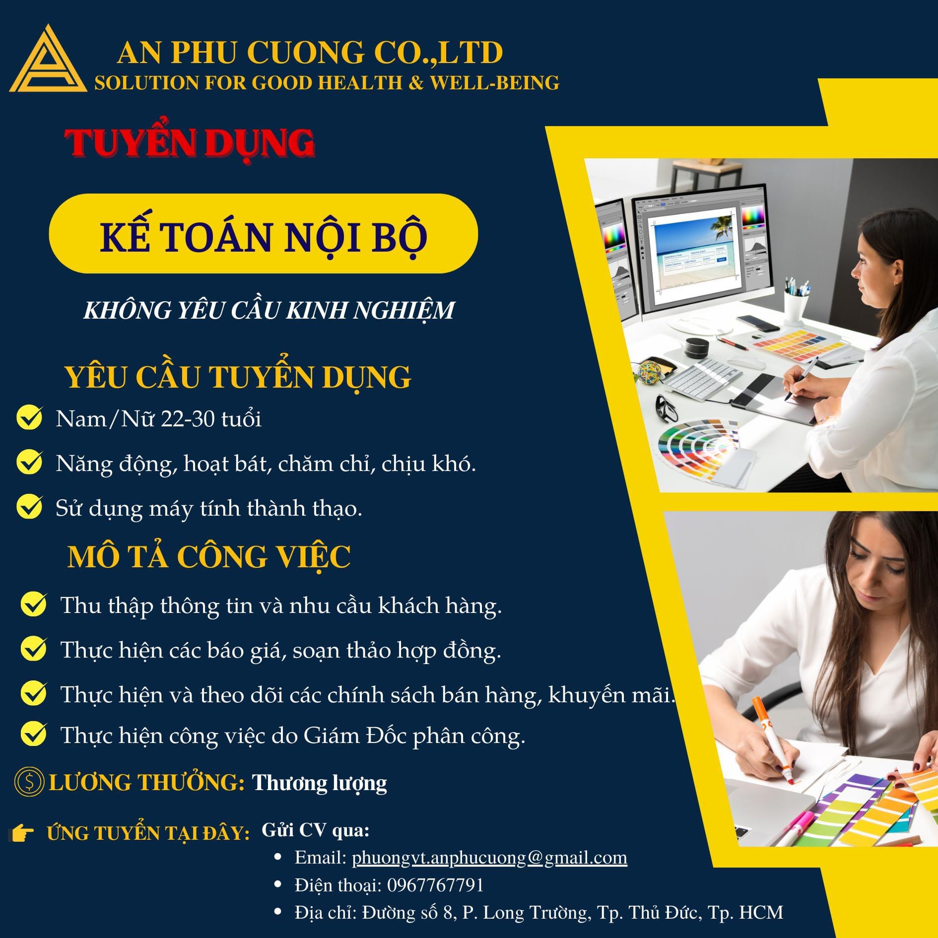 công ty TNHH đầu tư kinh doanh an phú cường hình ảnh tuyển dụng