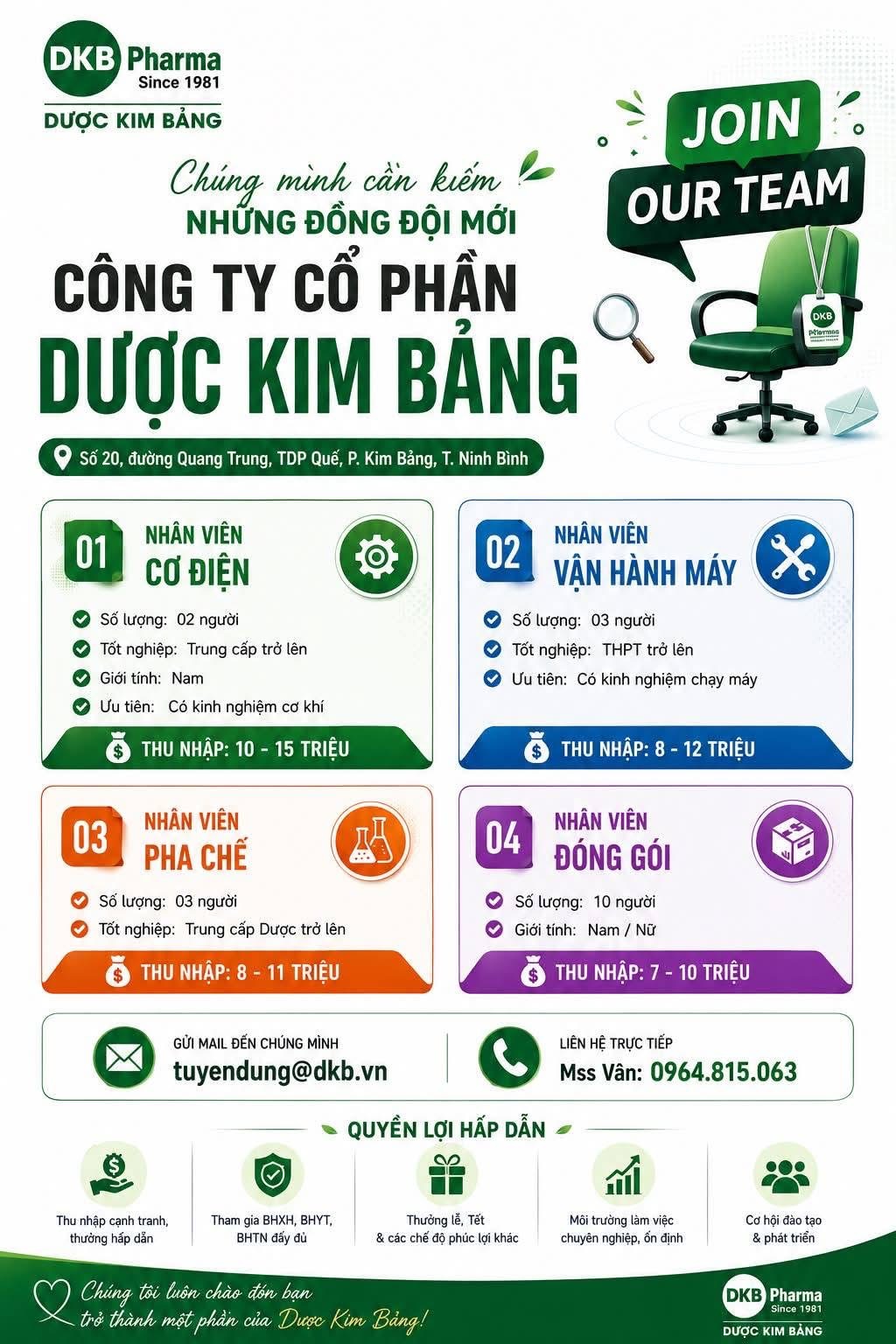 công ty cổ phần dược kim bảng hình ảnh tuyển dụng