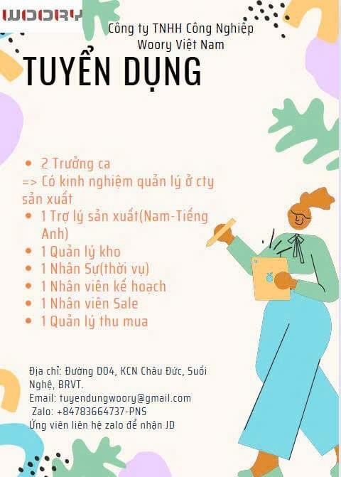 công ty TNHH công nghiệp woory việt nam hình ảnh tuyển dụng