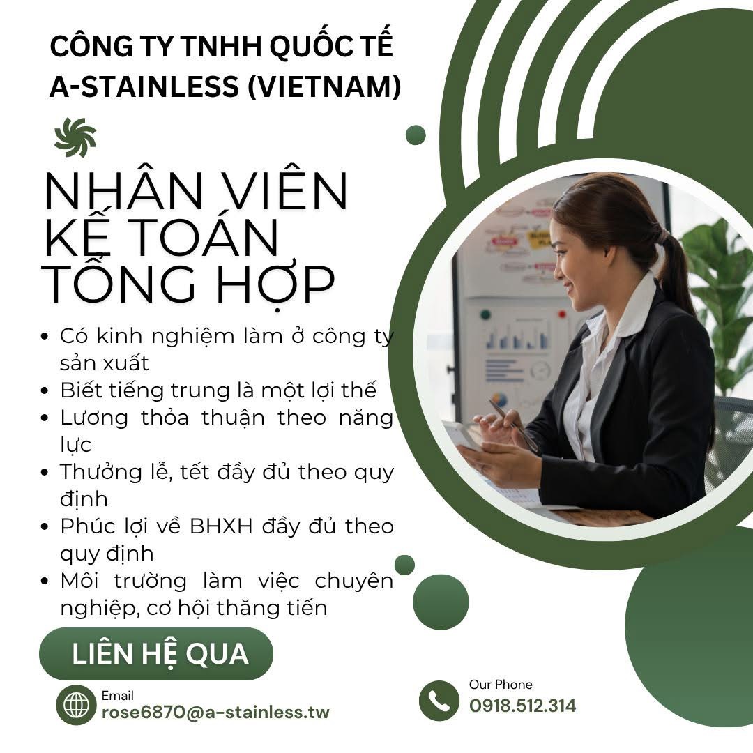 công ty TNHH quốc tế A-stainlss việt nam hình ảnh tuyển dụng