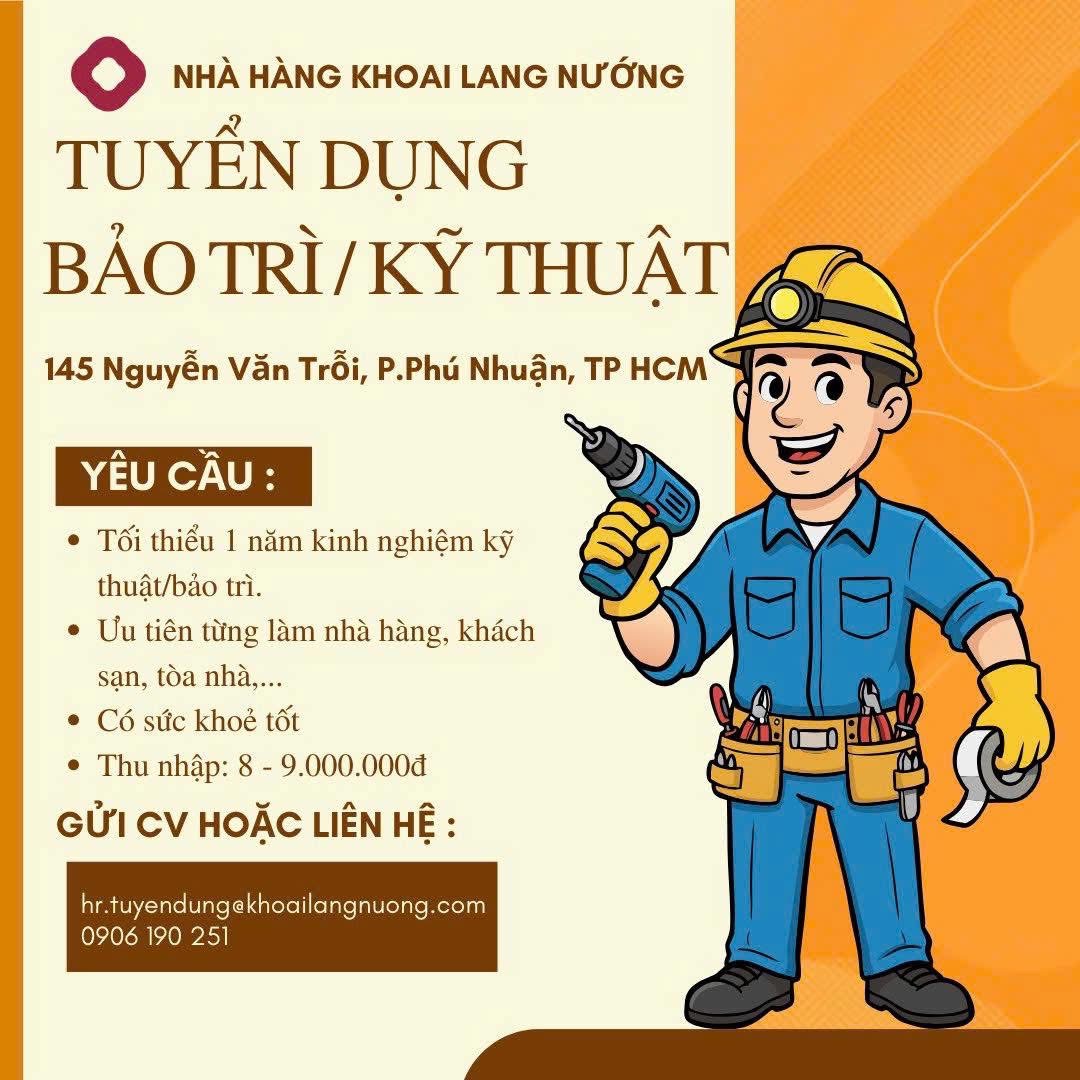 nhà hàng khoai lang nướng hình ảnh tuyển dụng