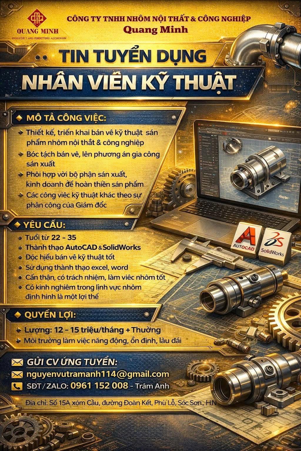 công ty TNHH nhôm nội thất và công nghiệp quang minh hình ảnh tuyển dụng