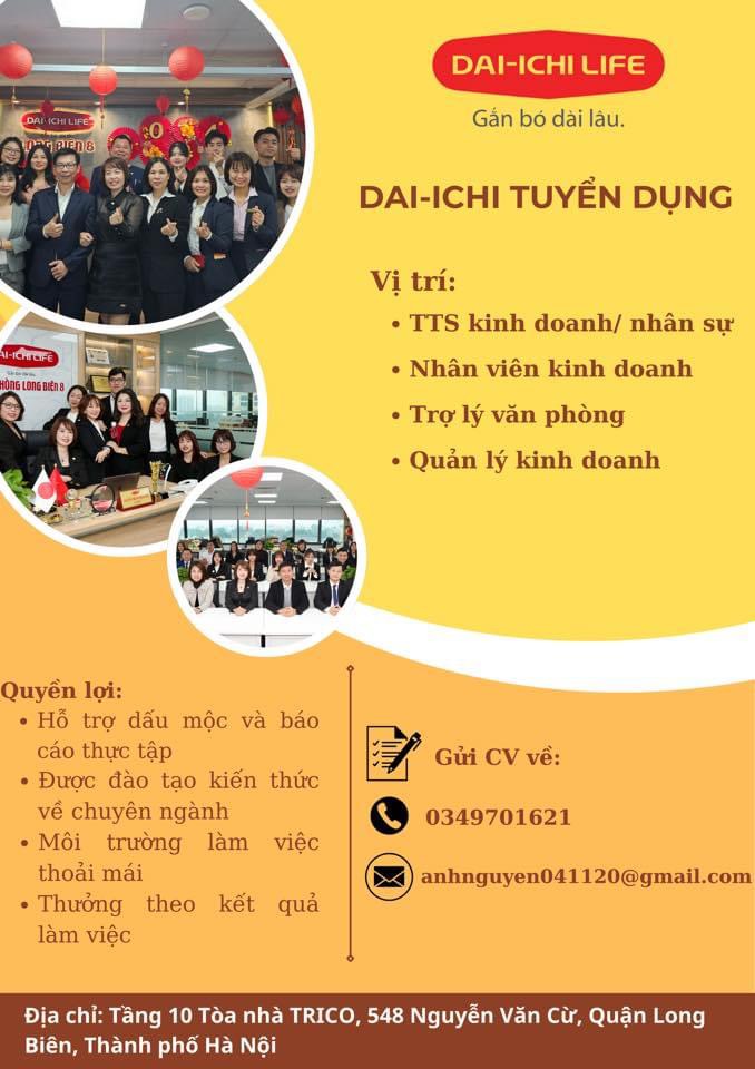 công ty TNHH dai ichi life chi nhánh long biên, hà nội
công ty chuyên kinh doanh bảo hiểm,
công ty đến từ nhật bản. image