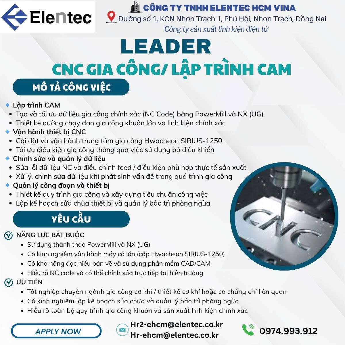 công ty TNHH elentech hcm vina hình ảnh tuyển dụng