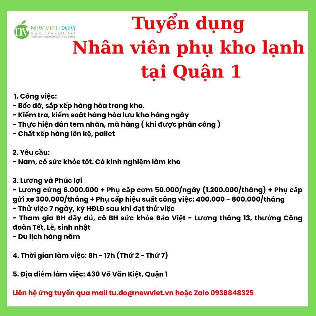 công ty cổ phần đại tân việt ( new viet dairy) hình ảnh tuyển dụng