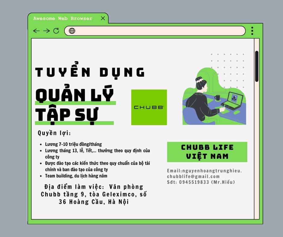 công ty TNHH bảo hiểm nhân thọ chubb life việt nam hình ảnh tuyển dụng