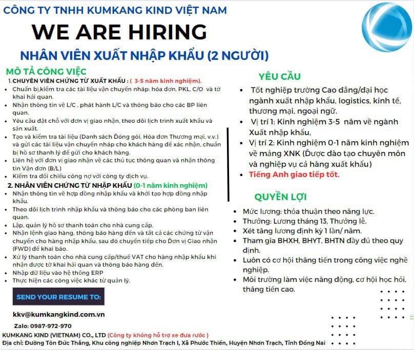 công ty TNHH kumkang kind việt nam.
công ty có 100% vốn hàn quốc.
chuyên sản xuất ống thép và vật liệu xây dựng. image