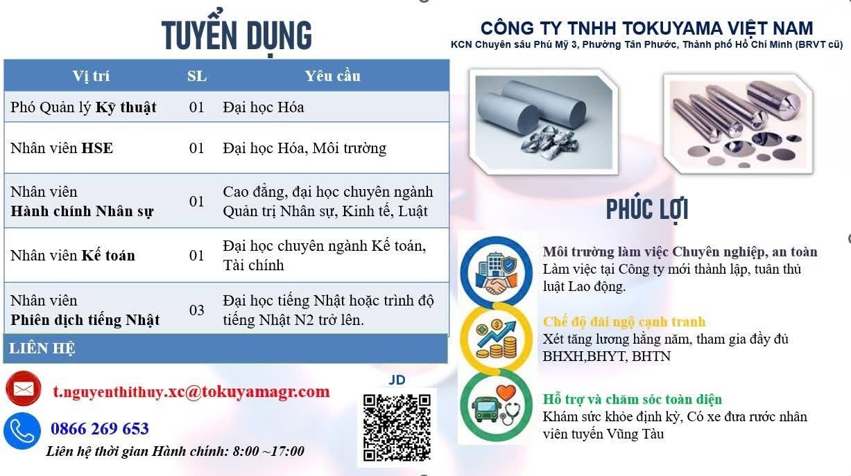 công ty TNHH tokuyama việt nam hình ảnh tuyển dụng