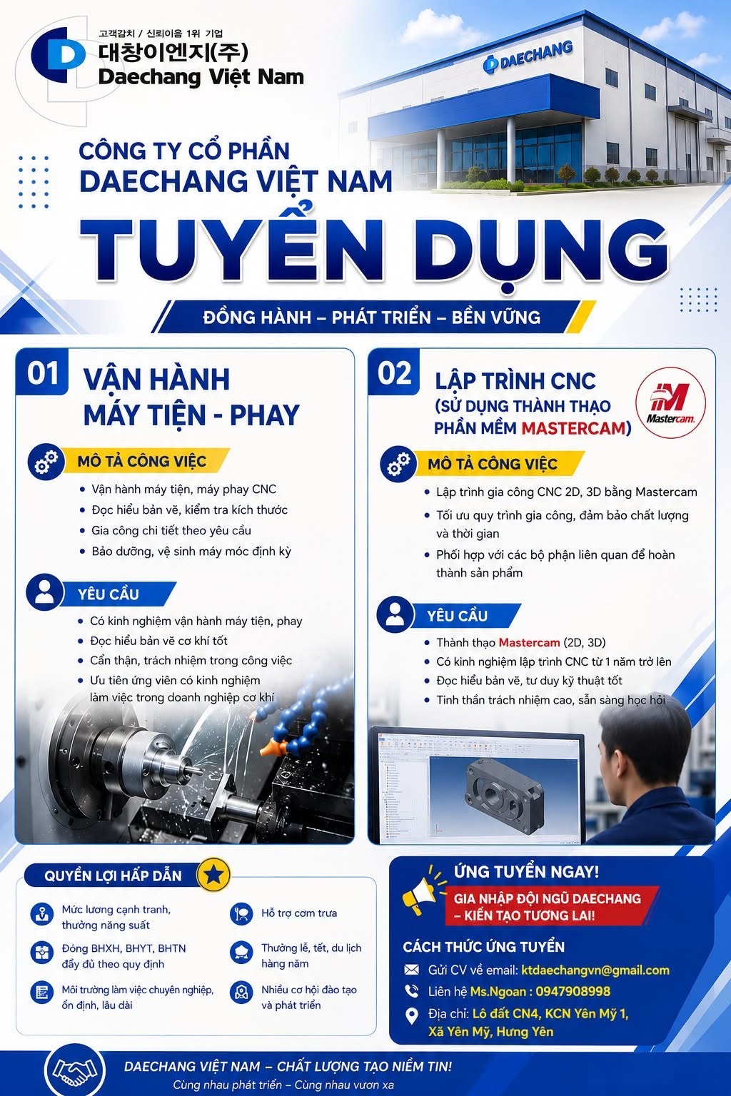 công ty cổ phần deachang việt nam hình ảnh tuyển dụng