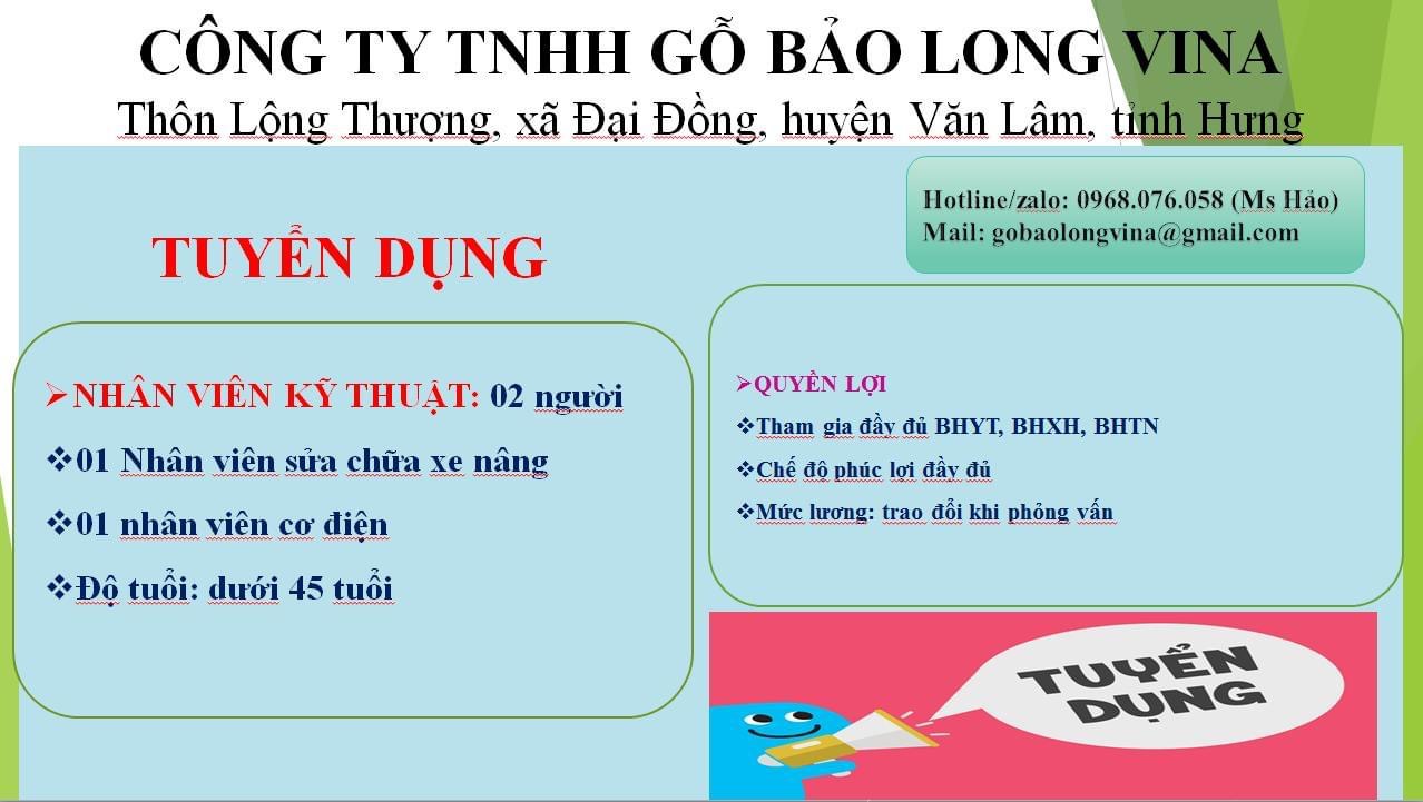 công ty TNHH gỗ bảo long vina hình ảnh tuyển dụng