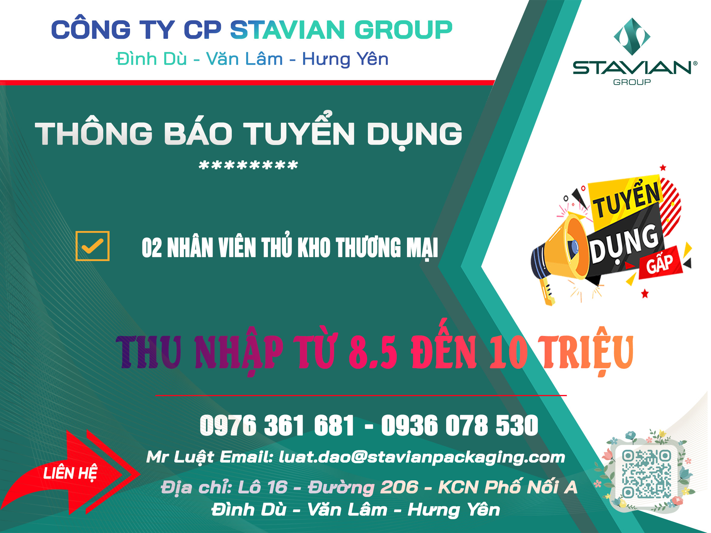 công ty cổ phần stavian group. nhà máy hưng yên hình ảnh tuyển dụng