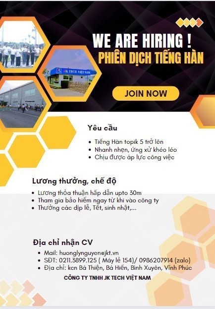 công ty TNHH jk tech việt nam hình ảnh tuyển dụng