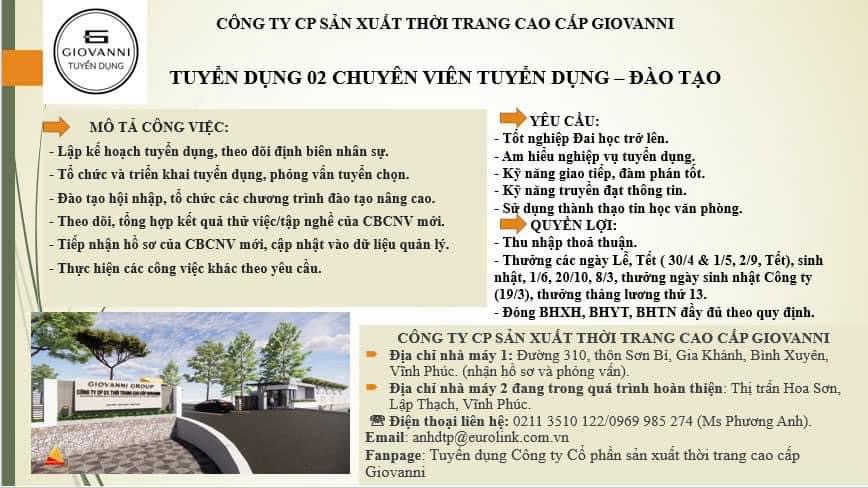 công ty cổ phần sản xuất thời trang có cấp giovanni
công ty chuyên sản xuất quần áo thời trang. image