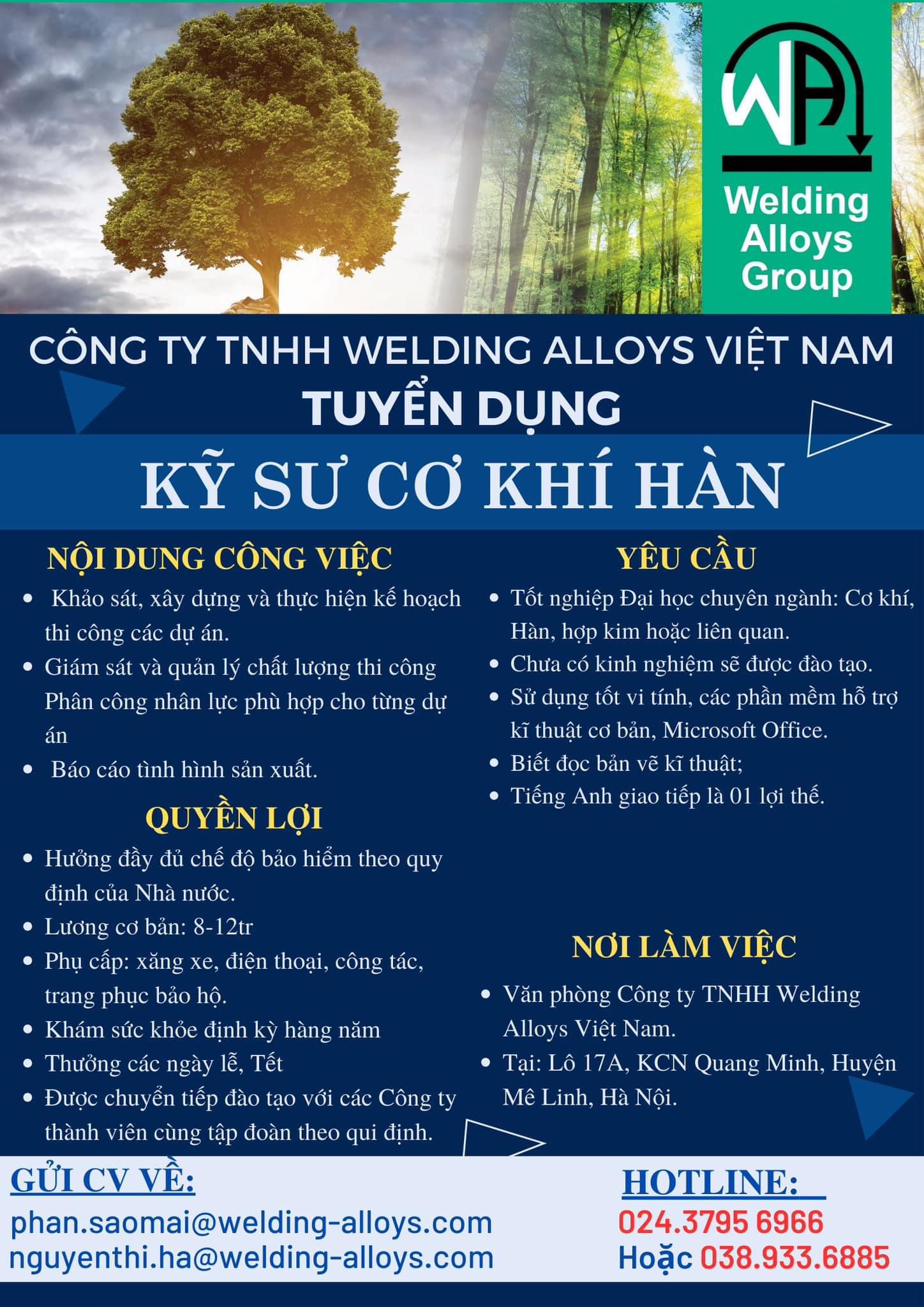 công ty TNHH weding alloys việt nam hình ảnh tuyển dụng