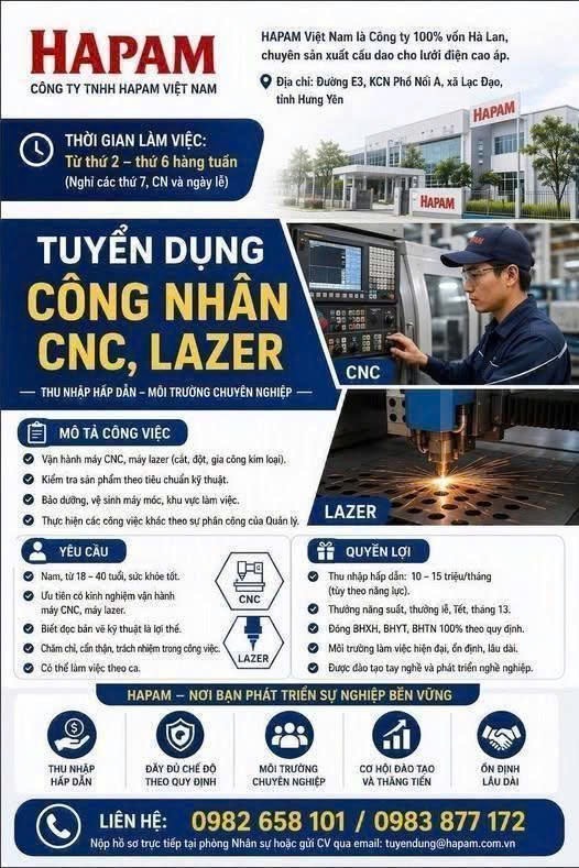 công ty TNHH hapam việt nam hình ảnh tuyển dụng